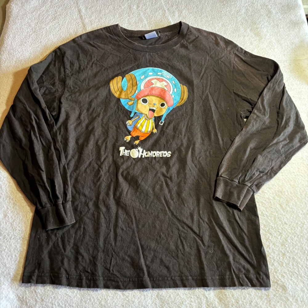 The Hundreds‎ x One Piece Chopper Long Sleeve T-Shirt Mens Large Black Anime Tee